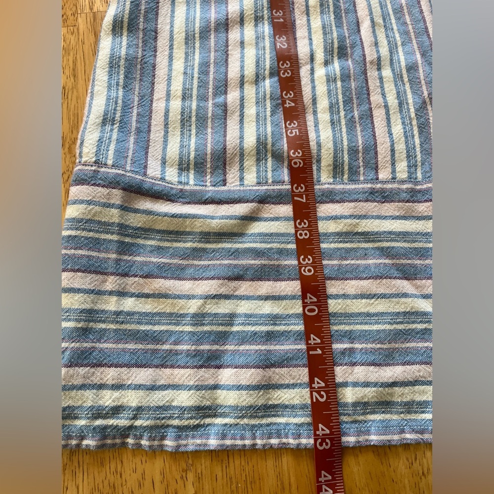 Ella Simone Linen & Rayon Striped Boho Peasant Shift Dress With Pockets X-Large - Picture 9 of 9